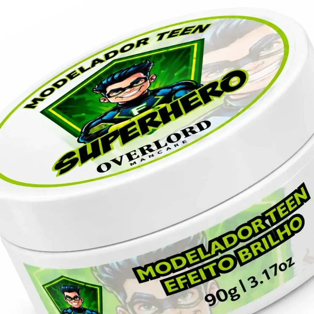 Modelador Teen Efeito Brilho 90g Overlord Men Care, verso